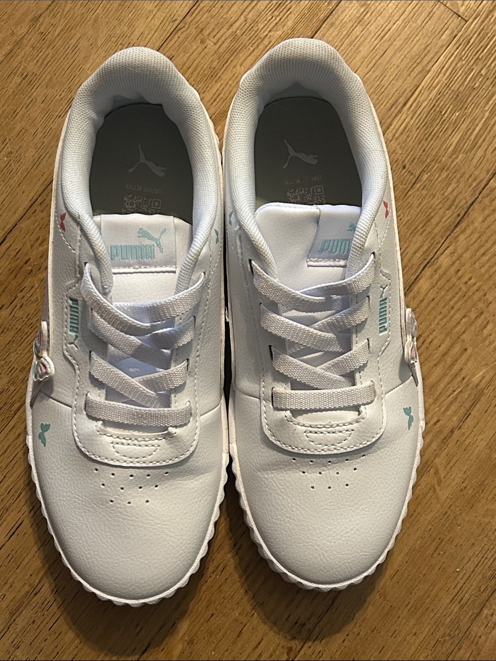 Puma Kids Carina White Butterfly Sneakers Kids 3 3C